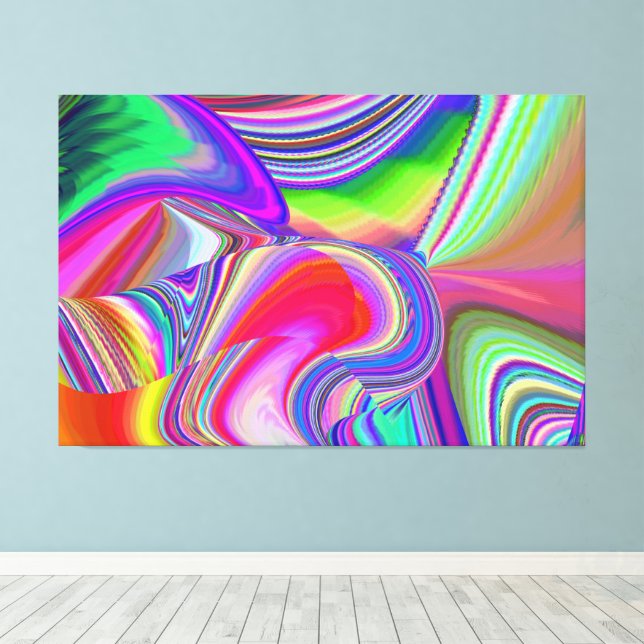 Summerrainbow , Abstrakt 3D Rainbowart Leinwanddruck (Insitu (Holzboden))