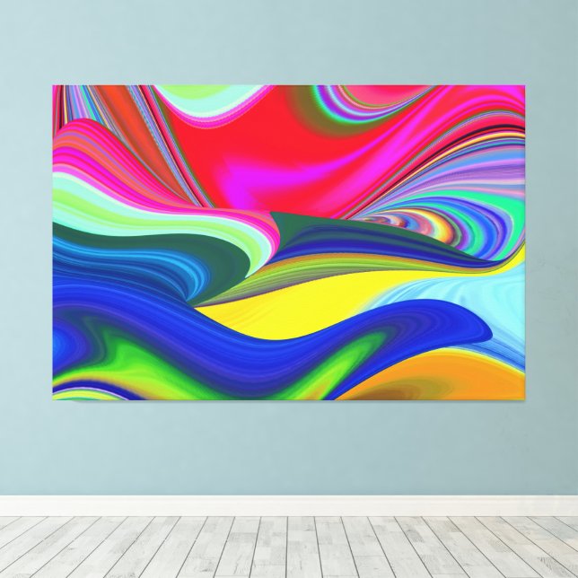 Summerrainbow , Abstrakt 3D Rainbowart Leinwanddruck (Insitu (Holzboden))