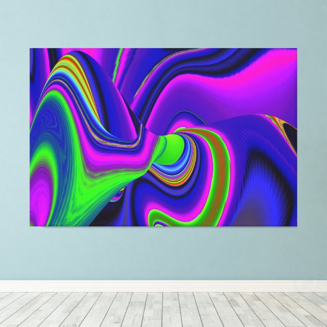 Summerrainbow , Abstrakt 3D Rainbowart Leinwanddruck (Insitu (Holzboden))