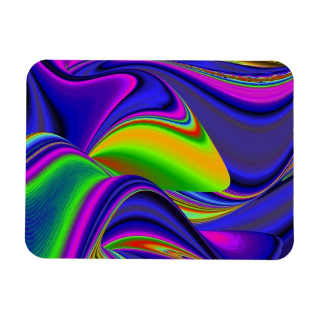 Summerrainbow , Abstrakt 3D Rainbowart Magnet (Horizontal)