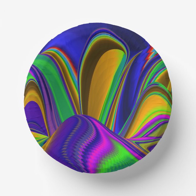 Summerrainbow , Abstrakt 3D Rainbowart Pappteller (Vorderseite)