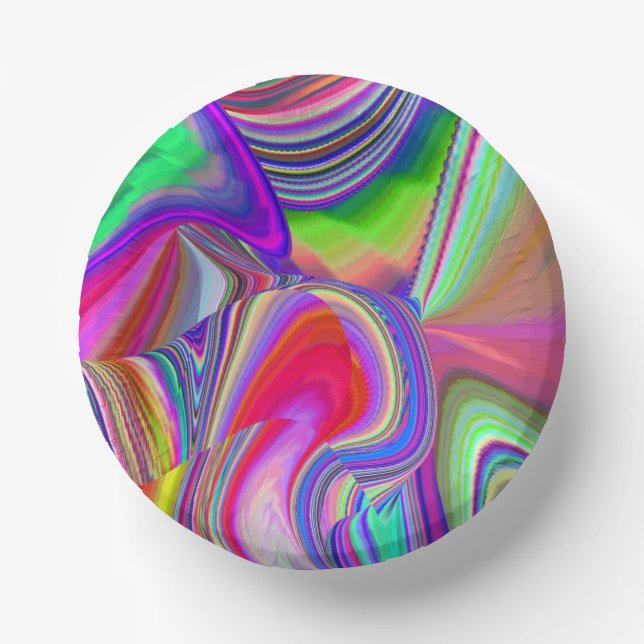 Summerrainbow , Abstrakt 3D Rainbowart Pappteller (Vorderseite)