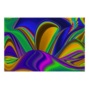 Summerrainbow , Abstrakt 3D Rainbowart Poster