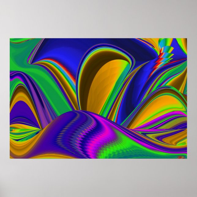 Summerrainbow , Abstrakt 3D Rainbowart Poster (Vorne)