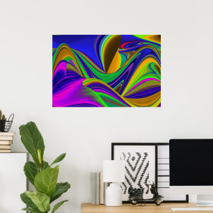 Summerrainbow , Abstrakt 3D Rainbowart Poster