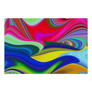 Summerrainbow , Abstrakt 3D Rainbowart Poster