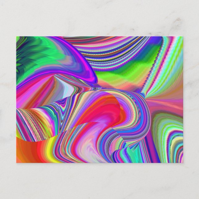 Summerrainbow , Abstrakt 3D Rainbowart Postkarte (Vorderseite)