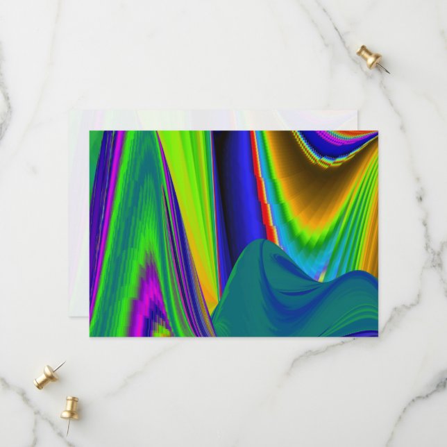Summerrainbow , Abstrakt 3D Rainbowart Save The Date (Vorderseite/Rückseite Beispiel)