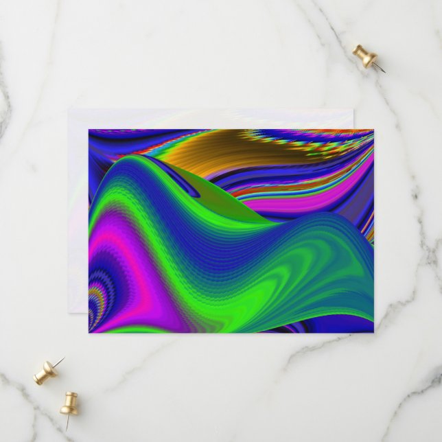 Summerrainbow , Abstrakt 3D Rainbowart Save The Date (Vorderseite/Rückseite Beispiel)