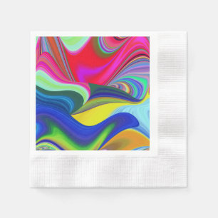 Summerrainbow , Abstrakt 3D Rainbowart Serviette