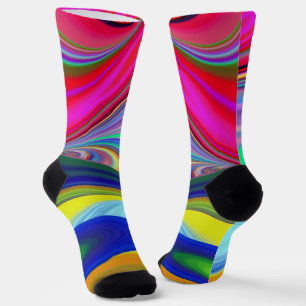 Summerrainbow , Abstrakt 3D Rainbowart Socken