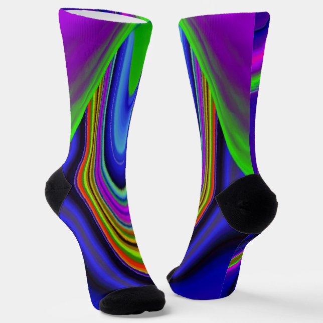 Summerrainbow , Abstrakt 3D Rainbowart Socken (Gewinkelt)