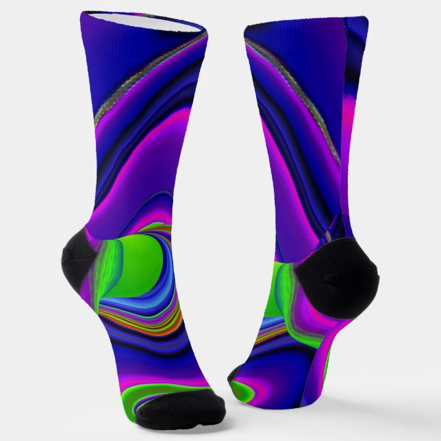 Summerrainbow , Abstrakt 3D Rainbowart Socken (Gewinkelt)