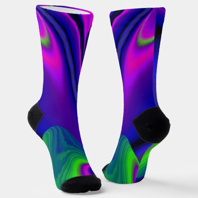 Summerrainbow , Abstrakt 3D Rainbowart Socken (Gewinkelt)