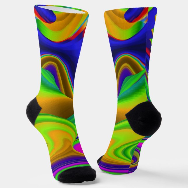 Summerrainbow , Abstrakt 3D Rainbowart Socken (Gewinkelt)