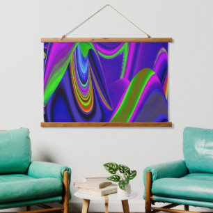 Summerrainbow , Abstrakt 3D Rainbowart Wandteppich Mit Holzrahmen