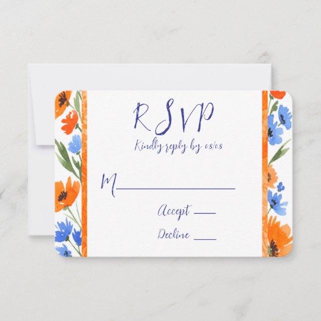 Summer's Embrace Wildblume Hochzeit RSVP Cards (Vorderseite)