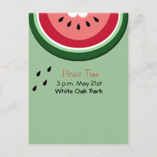 Summer's Juicy Watermelon Einladungspostkarte