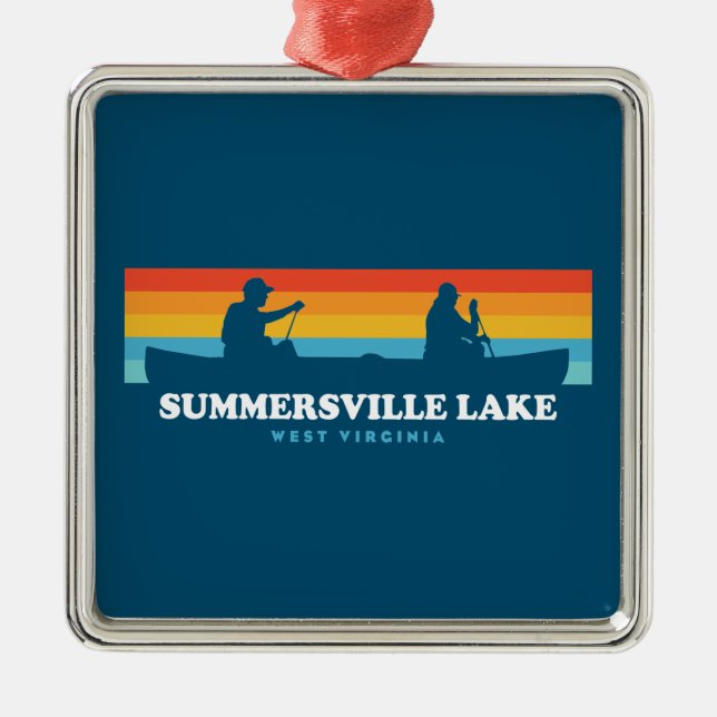Summersville Lake West Virginia Canoe Ornament Aus Metall (Vorne)