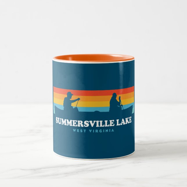 Summersville Lake West Virginia Canoe Zweifarbige Tasse (Mittel)