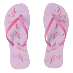Summertime Flamingos Flip Flops