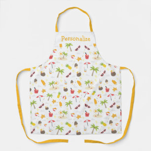 Summertime Fun Beach Icons Palm Tree Schürze