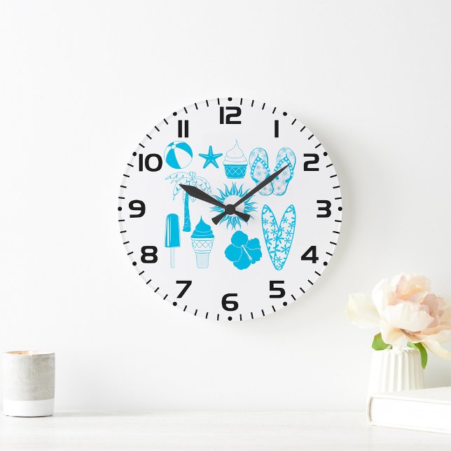Summertime-Icons Große Wanduhr (Von Creator hochgeladen)