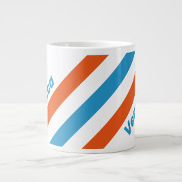 Summertime Nostalgic Stripes with Name Jumbo-Tasse