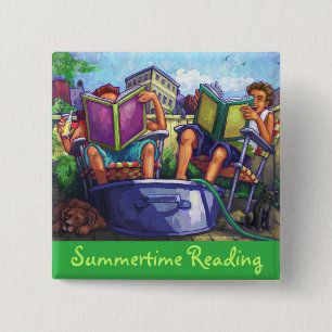 Summertime Reading Art Button