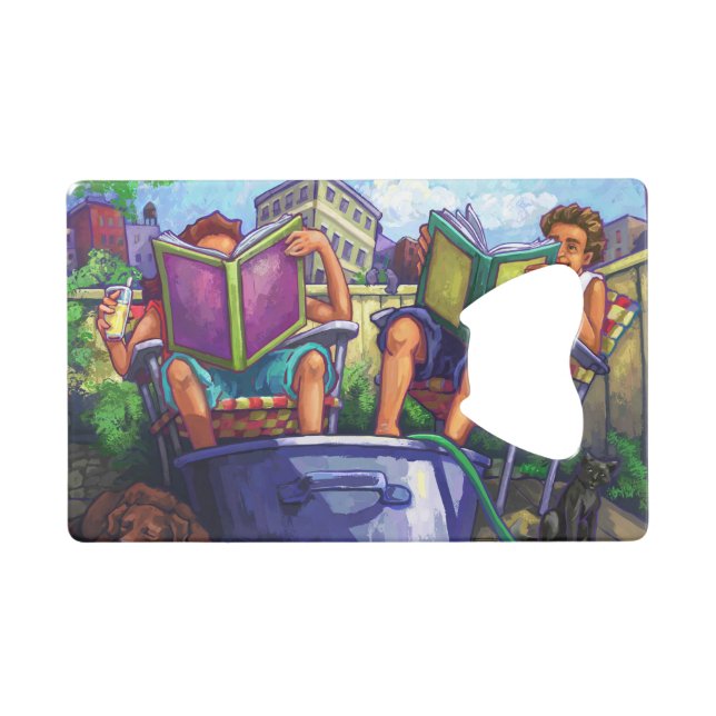 Summertime Reading Kreditkarten Flaschenöffner (Vorderseite (Horizontal))