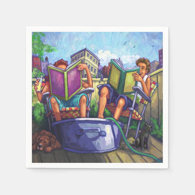 Summertime Reading Serviette (Vorderseite)