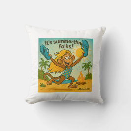 Summertime Vibes: Affe mit Flipflops Kissen