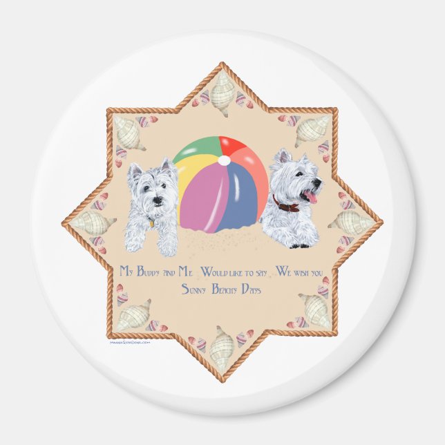 Summertime Westies Sandy Magnet (Vorne)