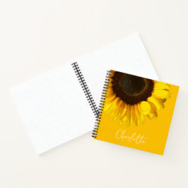 Summertime Yellow Sunflower - Anpassungsname Notizbuch