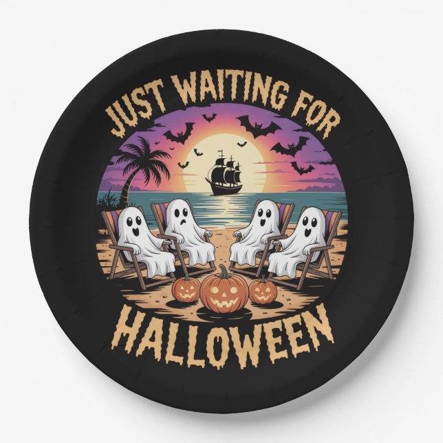 Summerween Beach Spooky Pappteller (Vorderseite)