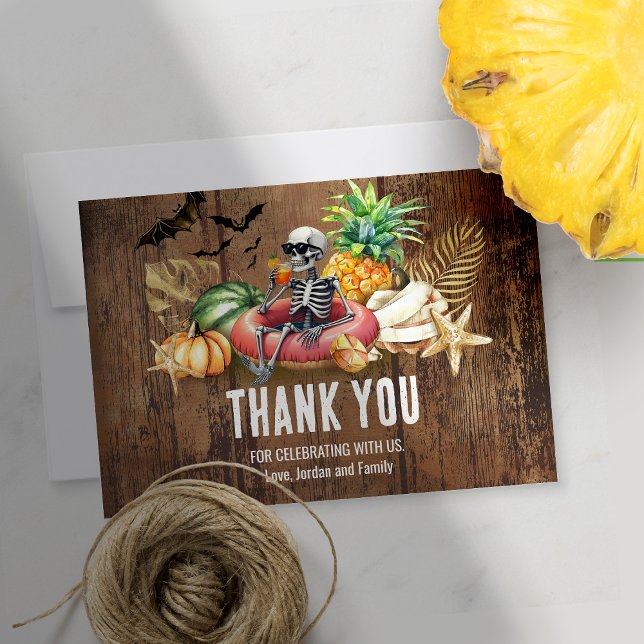 Summerween Birthday Party Summer and Halloween Dankeskarte (Von Creator hochgeladen)