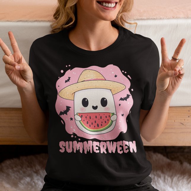 Summerween Cute Ghost Watermelon Summer Tri-Blend Shirt (Von Creator hochgeladen)