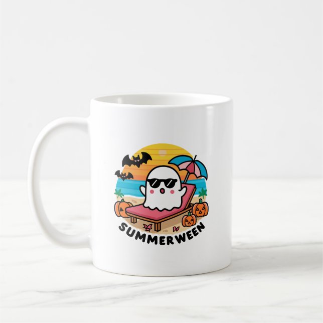 Summerween - Geist auf Sonnenbett Kaffeetasse (Links)