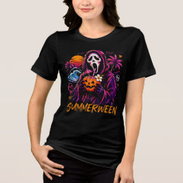 Summerween Ghostface Kürbisküste Tri-Blend Shirt
