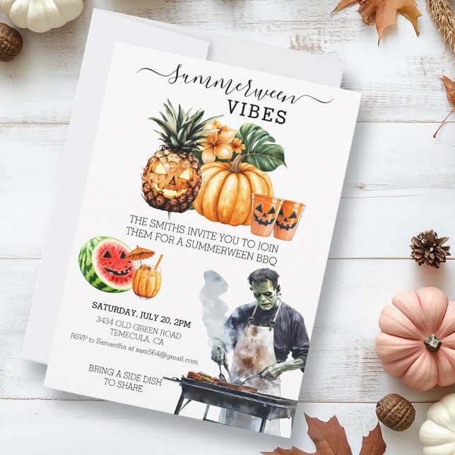 Summerween GRILLEN Party Summer Pool Party Einladung (Von Creator hochgeladen)