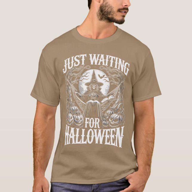 Summerween Halloween Summer Just Waiting For Hallo T-Shirt (Vorderseite)