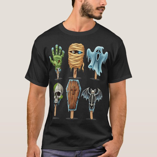 Summerween Horror Movies Summer Popsicle Halloween T-Shirt (Vorderseite)