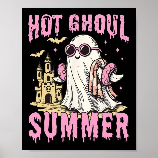 Summerween Hot Ghoul Summer Funny Niedlich Ghost P Poster (Vorne)