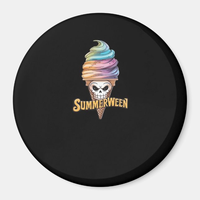 Summerween IceCream Skeleton Classic Meme Magnet (Vorne)