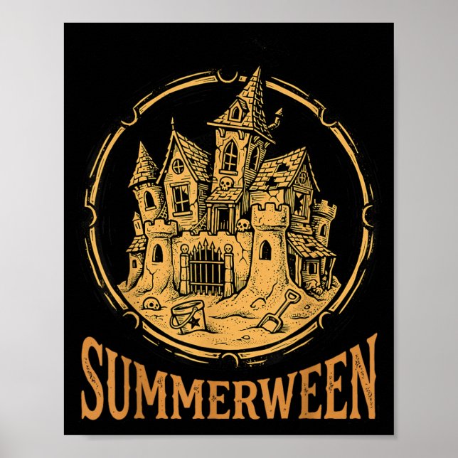 Summerween Kunst verzauberte Sandburg Poster (Vorne)