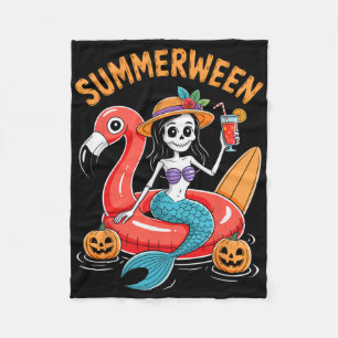 Summerween Mermaid Skeleton Beach Flamingo Hallowe Fleecedecke