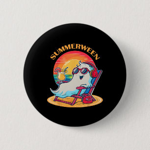 Summerween Niedlich Spooky Summer Ghost Halloween Button