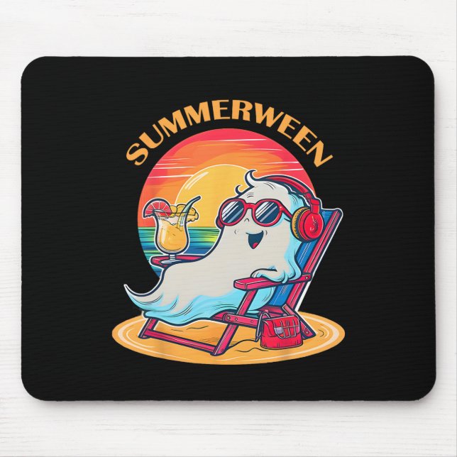 Summerween Niedlich Spooky Summer Ghost Halloween  Mousepad (Vorne)