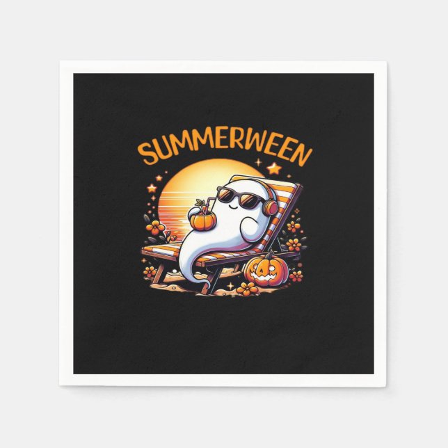 Summerween Niedlich Spooky Summer Serviette (Vorderseite)