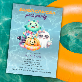 Summerween Pool Party Kids Birthday Party Any Age  Einladung